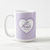 God Heals the Brokenhearted Light Purple Comfort コーヒーマグカップ (左)
