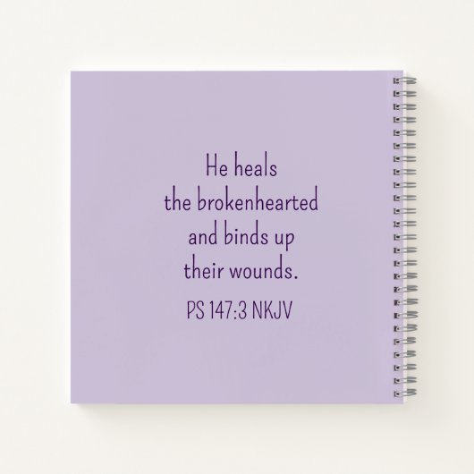 God Heals the Brokenhearted Light Purple Comfort ノートブック (裏面)