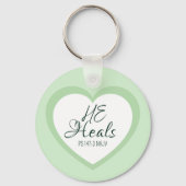 God Heals the Brokenhearted Soft Green Encouraging キーホルダー (正面)