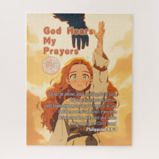 God Hears My Prayers - Christian Retro Anime ジグソーパズル