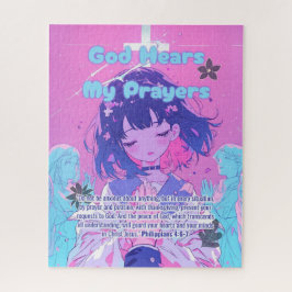 God Hears My Prayers - Christian Retro Anime ジグソーパズル