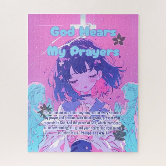 God Hears My Prayers - Christian Retro Anime ジグソーパズル (縦)