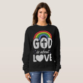 God Is About Love Christian Gay Pride Bohemian Rai スウェットシャツ (正面フル)