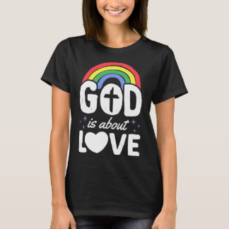 God Is About Love Christian Gay Pride Bohemian Rai Tシャツ