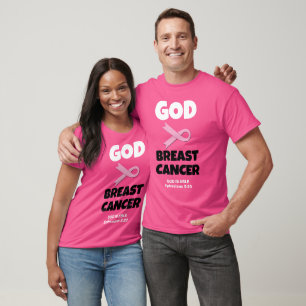 GOD IS BIGGER THAN BREAST CANCER クリスチャンTシャツ Tシャツ