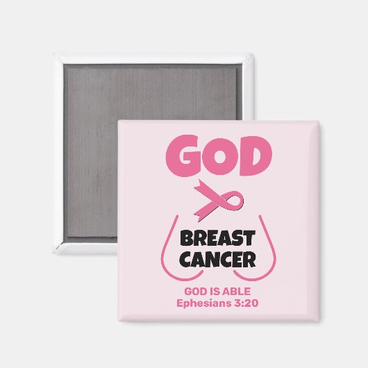 GOD IS BIGGER THAN BREAST CANCER Christian マグネット (正面/裏面)
