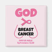 GOD IS BIGGER THAN BREAST CANCER Christian マグネット (正面)