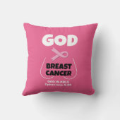 GOD IS BIGGER THAN BREAST CANCER Christian T-Shirt クッション (裏面)