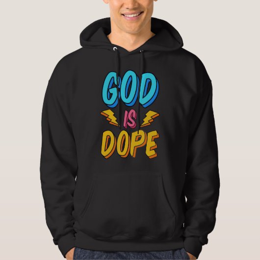 God Is Dope Funny Christian Faith Religious Believ パーカ (正面)