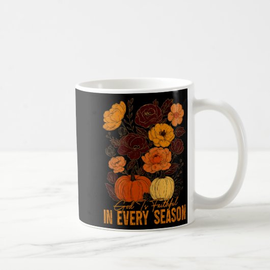 God Is Faithful In Every Season Christian Fall Boh コーヒーマグカップ (右)