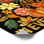 God Is Faithful In Every Season Floral Fall Christ ポスター (角)