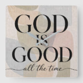 GOD IS GOOD | キリスト教 スクエア壁時計 (正面)