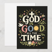 God Is Good All The Time Christian Faith Quote 招待状 (正面/裏面)