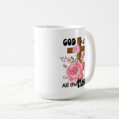 God is good all the time Christian saying  コーヒーマグカップ (正面右)