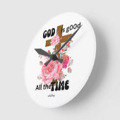 God is good all the time Christian saying  ラウンド壁時計 (傾斜)