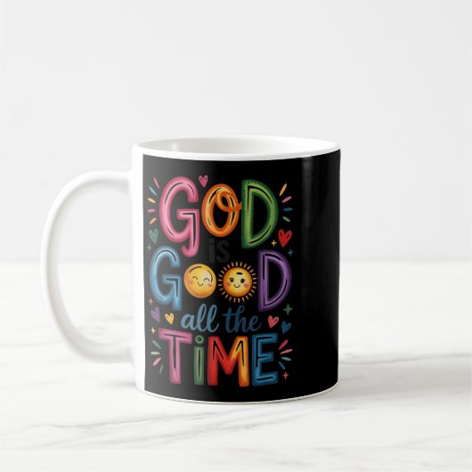 God Is Good All The Time Jesus Christ Christian Gi コーヒーマグカップ (左)