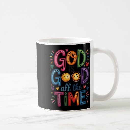 God Is Good All The Time Jesus Christ Christian Gi コーヒーマグカップ (右)