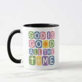 God is good All the time Retro faith マグカップ (左)