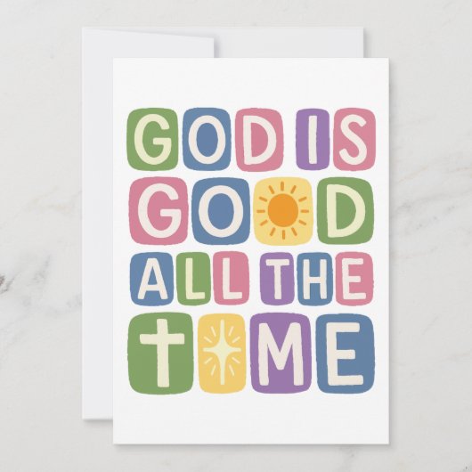 God is good All the time Retro faith 招待状 (正面)