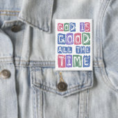 God is good All the time Retro faith 缶バッジ (インサイチュ)