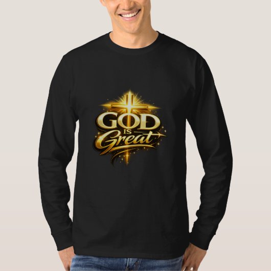 God Is Great Christian Long Sleeve T-Shirt Tシャツ (正面)