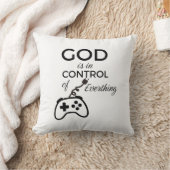God Is In Control Christian Home Decor Throw Pillo クッション (ブランケット)