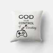 God Is In Control Christian Home Decor Throw Pillo クッション (裏面)