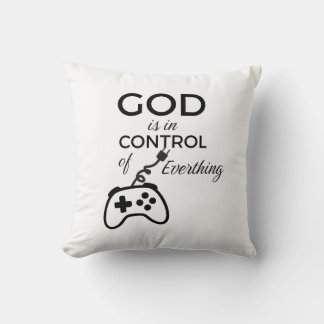 God Is In Control Christian Home Decor Throw Pillo クッション
