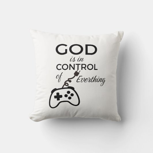 God Is In Control Christian Home Decor Throw Pillo クッション (正面)
