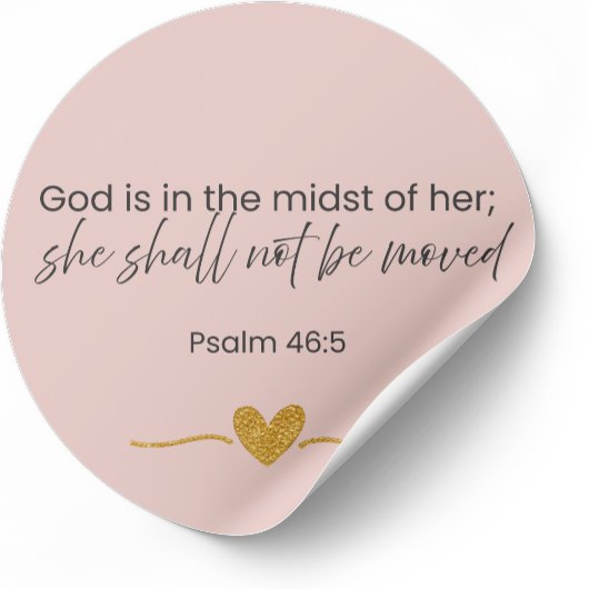 God Is In The Midst Of Her Sticker – Psalm 46:5 ラウンドシール