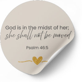 God Is In The Midst Of Her Sticker – Psalm 46:5 #2 ラウンドシール