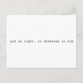 God is Light Scripture Postcard ポストカード (正面)