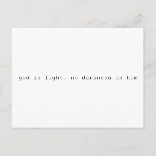 God is Light Scripture Postcard ポストカード (正面)