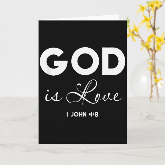 God Is Love 1 John 4_8 Bible Verse Christian Scrip カード (黄色い花)