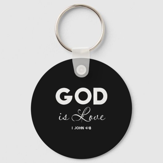 God Is Love 1 John 4_8 Bible Verse Christian Scrip キーホルダー (正面)