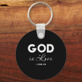 God Is Love 1 John 4_8 Bible Verse Christian Scrip キーホルダー (正面)