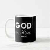 God Is Love 1 John 4_8 Bible Verse Christian Scrip コーヒーマグカップ (左)