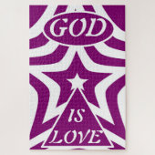 "God Is Love" Mystical Deep Purple (1 John 4:16)  ジグソーパズル (縦)