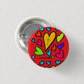 God is Love with Hearts Christian  缶バッジ (正面&裏面)