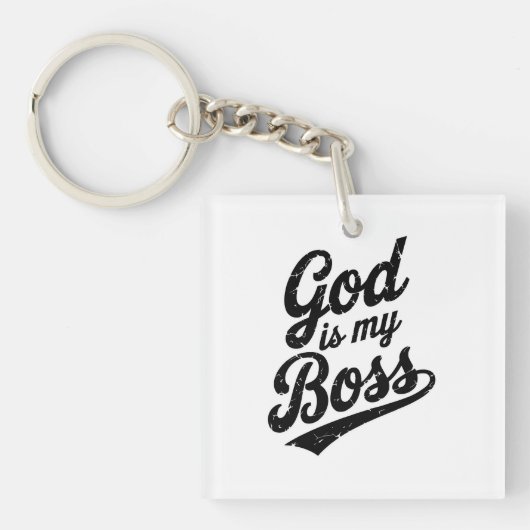 God is my boss キーホルダー (正面)