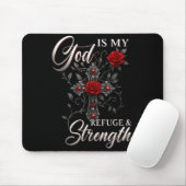 God Is My Refuge And Strength Rose Cross Faith  マウスパッド (マウス)