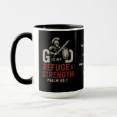 God Is My Refuge and Strength – Warrior Faith  マグカップ (左)