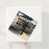 God is My Rock Bible Verse Black Cross Christian フェイバータグ (インサイチュ)