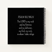 God is My Rock Bible Verse White Cross Christian ノートブック (裏面)