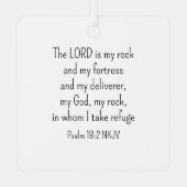 God is My Rock Bible Verse White Cross Christian メタルオーナメント (裏面)