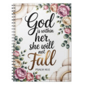 God is with her, Christian faith Bible Scripture  ノートブック (正面)