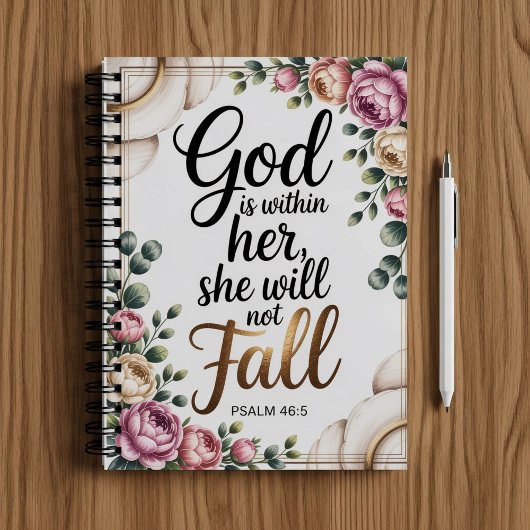God is with her, Christian faith Bible Scripture  ノートブック