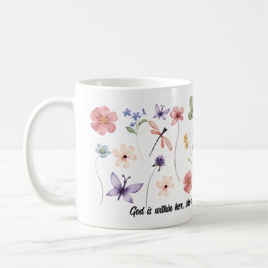 God Is With Her: Christian mug for women コーヒーマグカップ (左)