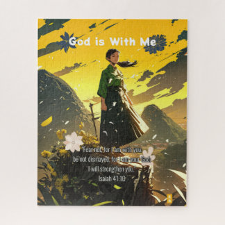 God is With Me - Christian Vintage Retro Anime ジグソーパズル