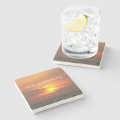 "God Is With Us Sunrise Minimalist Design" ストーンコースター (横)